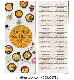 menu ramen noodle japanese food template design 