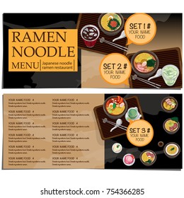 menu ramen noodle japanese food template design 
