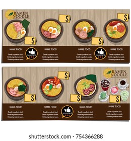 menu ramen noodle japanese food template design 