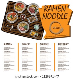 menu ramen noodle japanese template design 