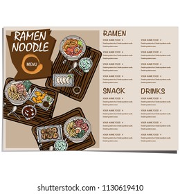 menu ramen noodle japanese template design 