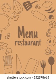 Menu rastaurant with line icon.