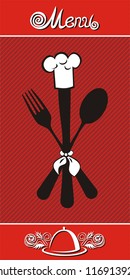 Menu red black white vector illustration