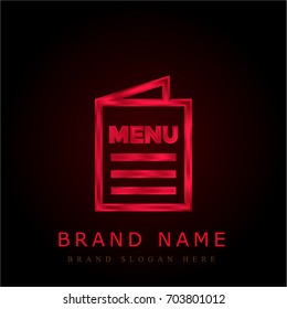Menu red chromium metallic logo