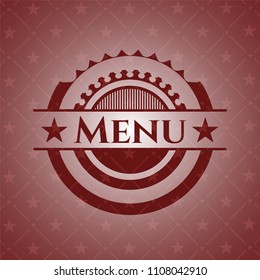 Menu red emblem. Retro