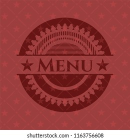Menu red emblem. Vintage.