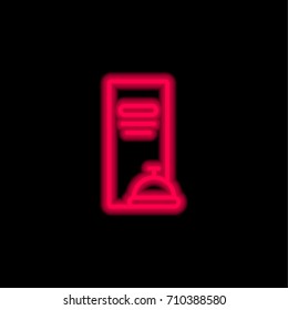 Menu red glowing neon ui ux icon. Glowing sign logo vector