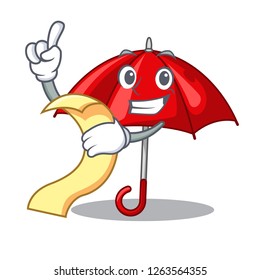 With menu red umbrella lit up cartoon shape