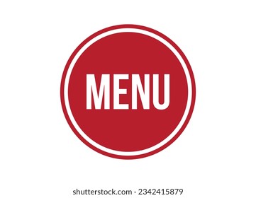 ilustración de banner de vector rojo de menú aislado en fondo blanco