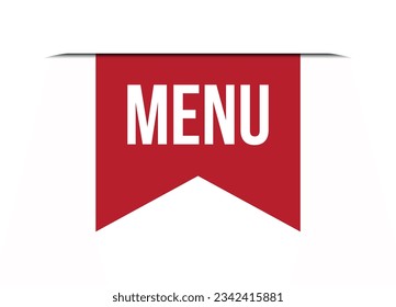 menu red vector banner illustration isolated on white background