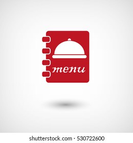 menu - red vector  icon with shadow