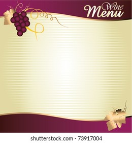 Menu for red wine