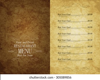 menu restaurant