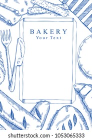 Menu restaurant brochure,Name card and labal. Food design template.Black and white.