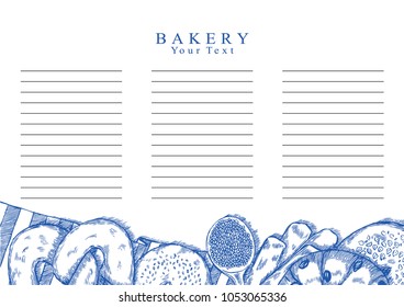 Menu restaurant brochure,Name card and labal. Food design template.Black and white.