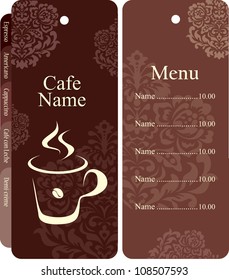 Menu for restaurant, cafe, bar, coffeehouse