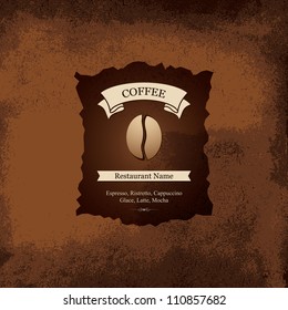 Menu for restaurant, cafe, bar, coffeehouse
