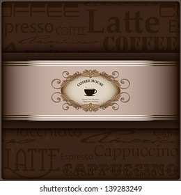 Menu for restaurant, cafe, bar, coffeehouse.  Vector eps 10 illustration.