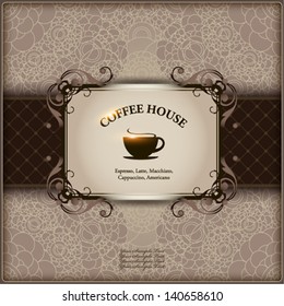 Menu for restaurant, cafe, bar, coffeehouse.  Vector eps 10 illustration.
