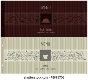 Menu for restaurant, cafe, bar, coffeehouse