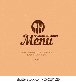 Menu for restaurant and cafe. Creative shabby menu. Vintage menu for design of corporate style restaurant or cafe.