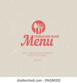 Menu for restaurant and cafe. Creative shabby menu. Vintage menu for design of corporate style restaurant or cafe.