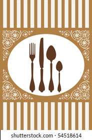 Menu of restaurant card, vector illustration