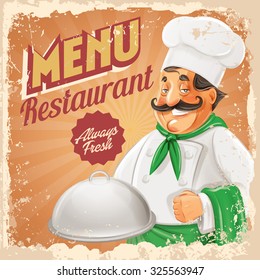 menu restaurant chef retro