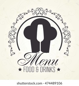 menu restaurant cover icon vector illustration graphic