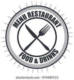 menu restaurant cover icon vector illustration graphic