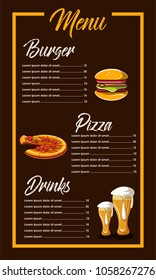 Menu Restaurant custom eps 10