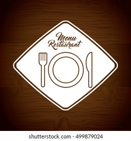 menu restaurant with cutlery set vector illustration design