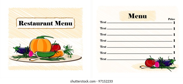 menu restaurant design with vegetables