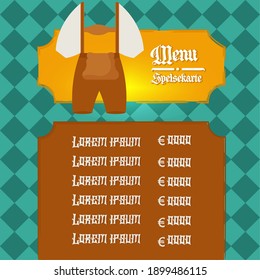 Menu restaurant green octoberfest food and drink - vector