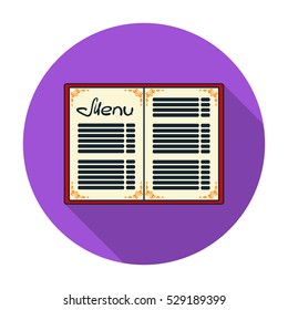 Menu of the restaurant icon in flat style isolated on white background. Restaurant symbol stock vector illustration.