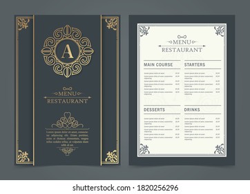 Menu restaurant luxury gift voucher design template