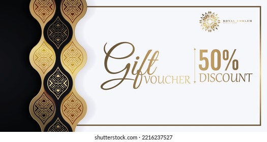 Menu restaurant luxury gift voucher design template