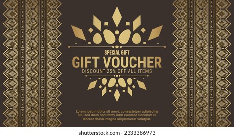 Menu restaurant luxury gift voucher design template