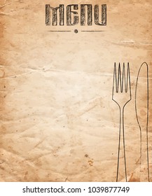 Menu of restaurant on the old paper background. Vector illustration