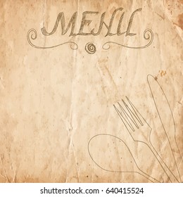 Menu of restaurant on the old paper background. Vector illustration