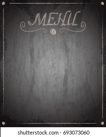 Menu of restaurant on scratch grunge texture background. Vector illustration