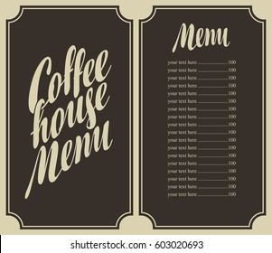 menu for the restaurant with the price list, toque and cutlery