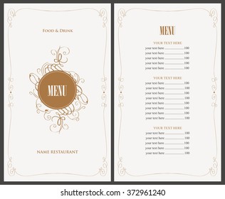 Menu For The Restaurant In Retro Style