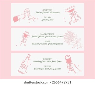 Menu restaurant special event chef food wedding meal template