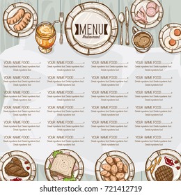 menu restaurant template design hand drawing graphic 