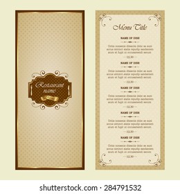 Menu for restaurant - vector set