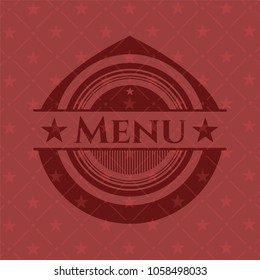   Menu retro red emblem