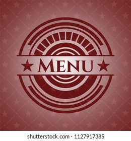 Menu retro red emblem