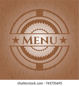 Menu retro style wooden emblem