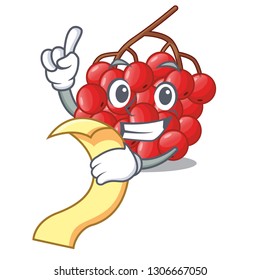 With menu rowan slices fruit cartoon berries shape